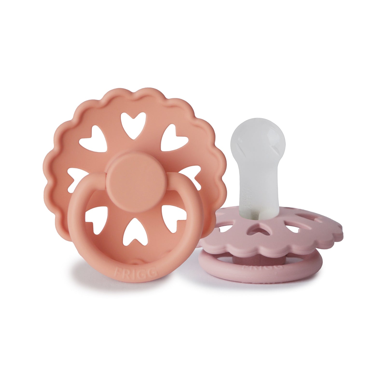FRIGG Fairytale Round Silicone Pacifier 2-Pack | Whimsical Scalloped Design for Easy Soothing