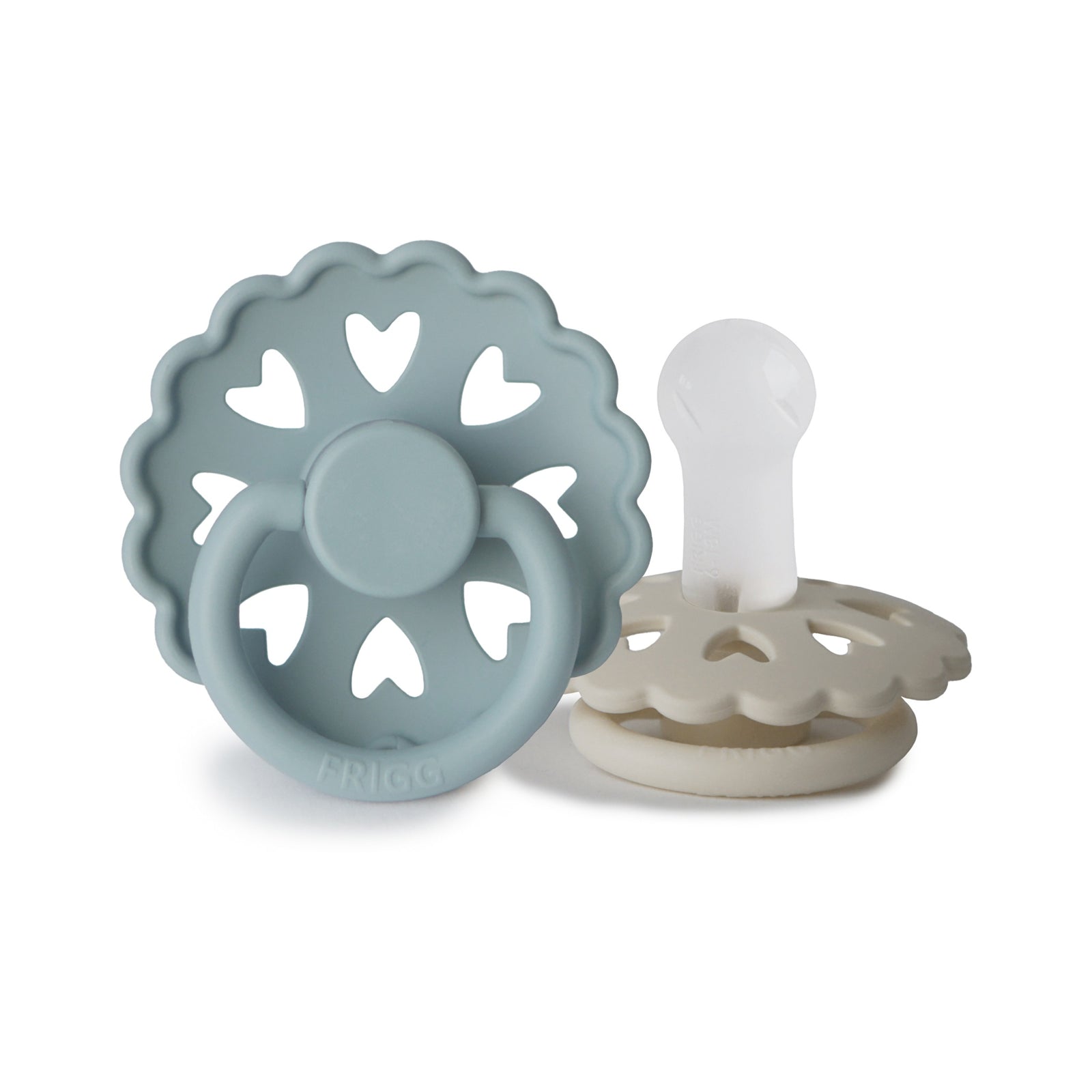 FRIGG Fairytale Round Silicone Pacifier 2-Pack | Whimsical Scalloped Design for Easy Soothing