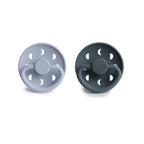 FRIGG Moon Phase Pacifier Round 2-Pack Silicone - Size 1 (0-6 Months) - Powder Blue & Slate
