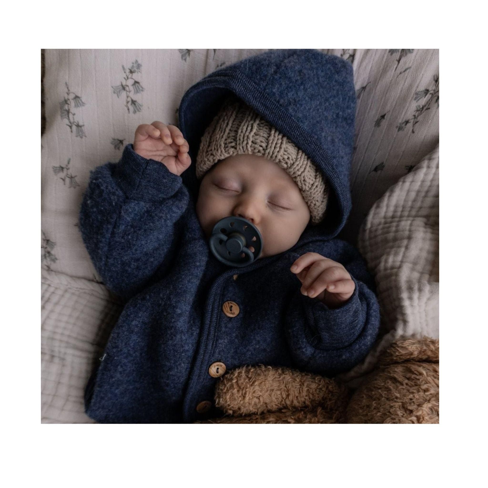 FRIGG Moon Phase Pacifier Round 2-Pack Silicone - Size 1 (0-6 Months) - Powder Blue & Slate