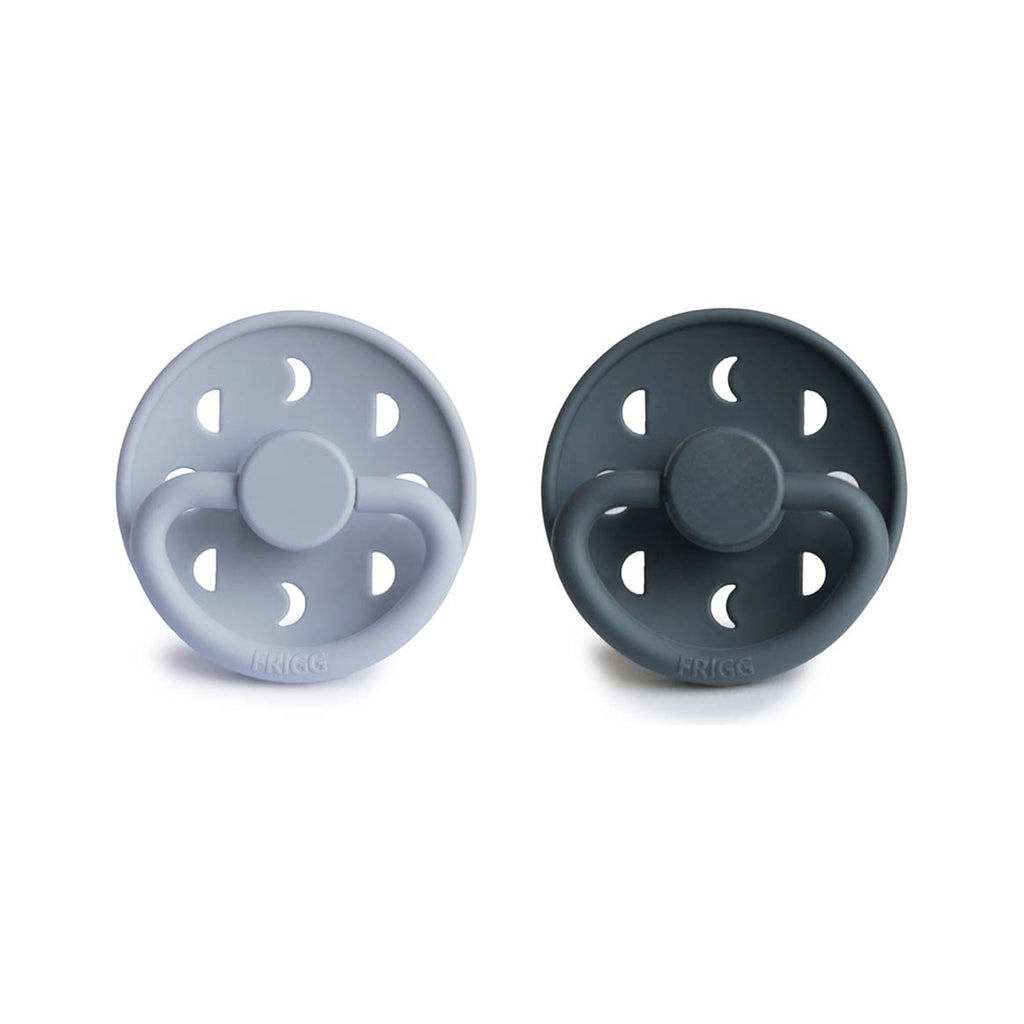 FRIGG Moon Phase Round Silicone Pacifier 2-Pack | Celestial Design for Seamless Soothing