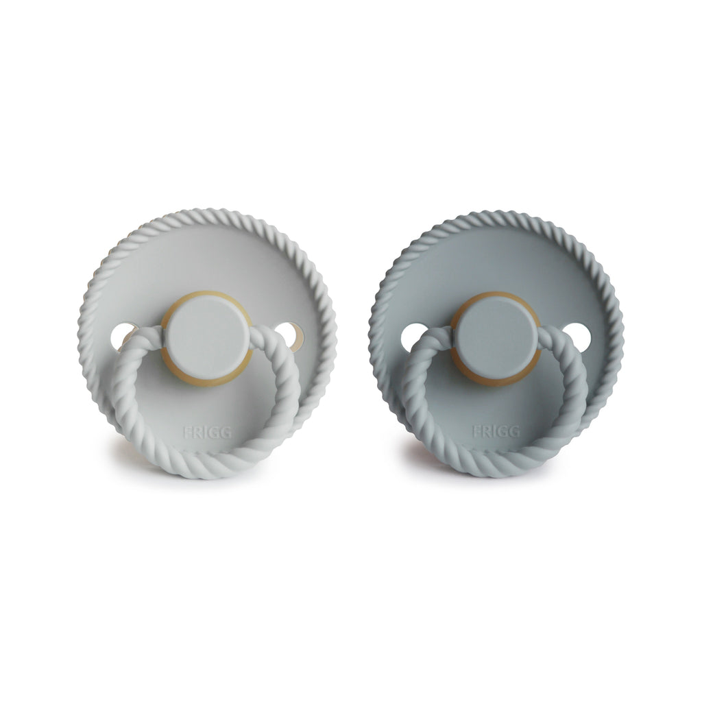 FRIGG Rope Round Natural Rubber Pacifier 2-Pack | Soft Nipple for Seamless Soothing