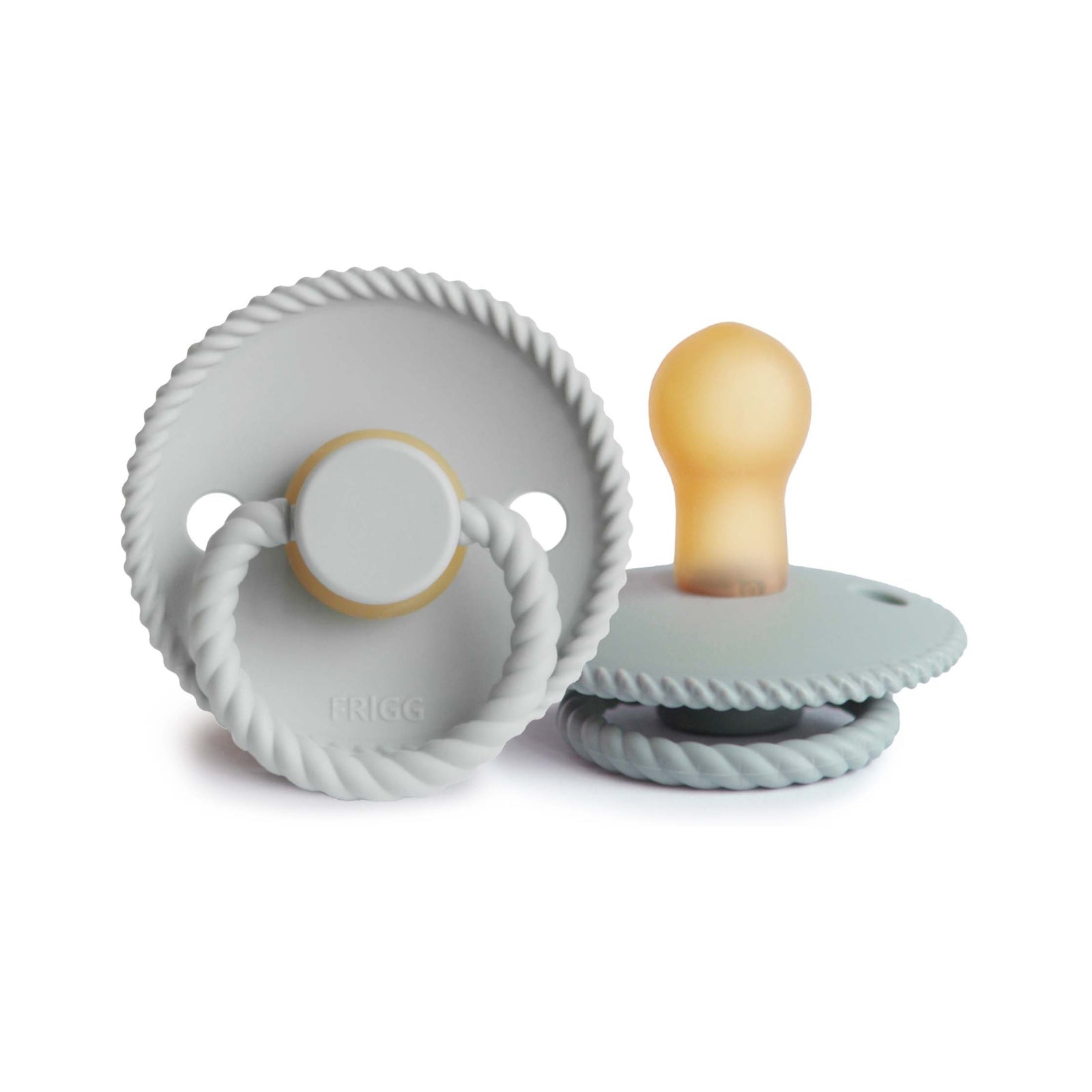 FRIGG Rope Round Natural Rubber Pacifier 2-Pack | Soft Nipple for Seamless Soothing