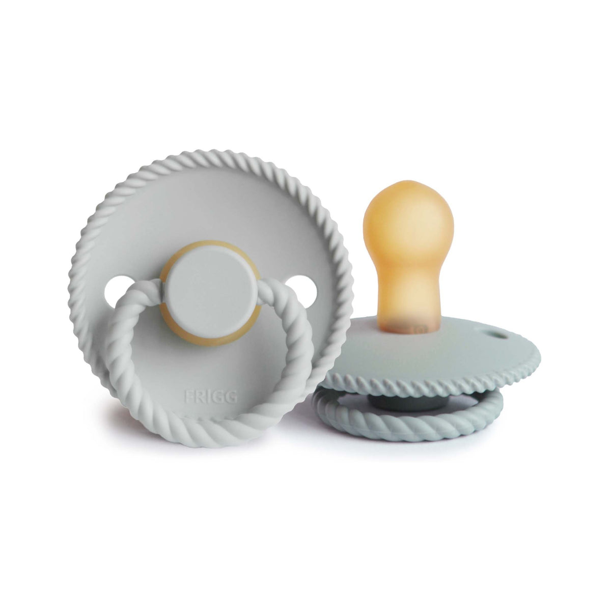 FRIGG Rope Round Natural Rubber Pacifier 2-Pack | Soft Nipple for Seamless Soothing