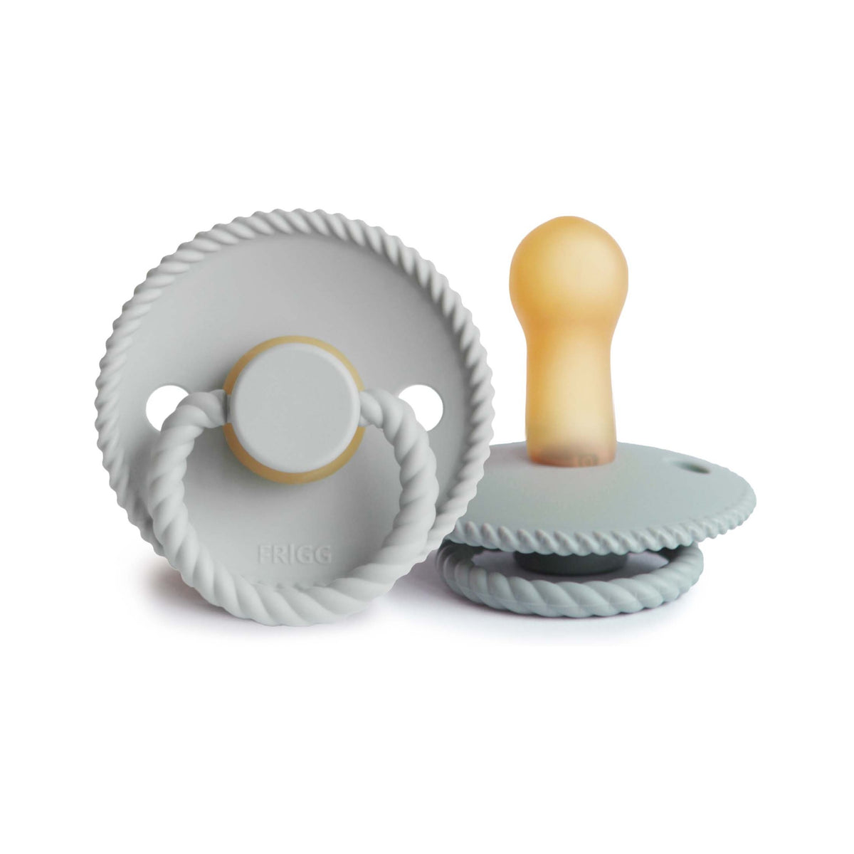 FRIGG Rope Round Natural Rubber Pacifier 2-Pack | Soft Nipple for Seamless Soothing