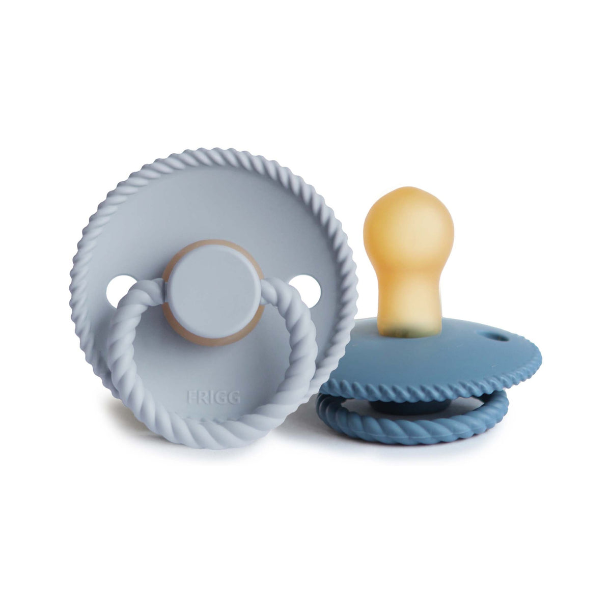 FRIGG Rope Round Natural Rubber Pacifier 2-Pack | Soft Nipple for Seamless Soothing