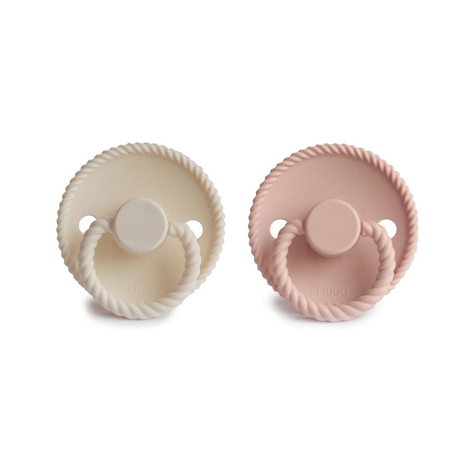 FRIGG Rope Round Silicone Pacifier 2-Pack | Medical Grade Duo for Seamless Soothing
