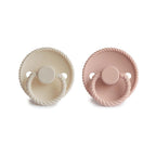 FRIGG Rope Round Silicone Pacifier 2-Pack | Medical Grade Duo for Seamless Soothing