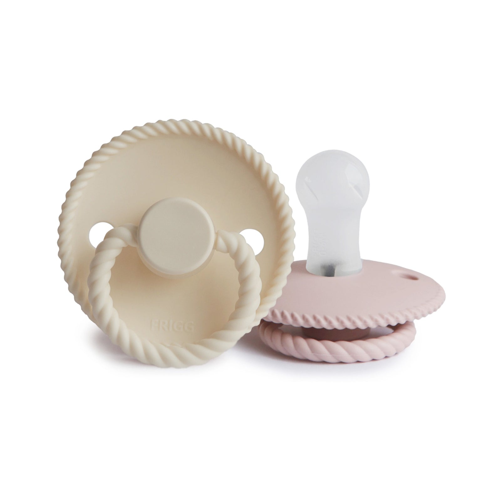 FRIGG Rope Round Silicone Pacifier 2-Pack | Medical Grade Duo for Seamless Soothing