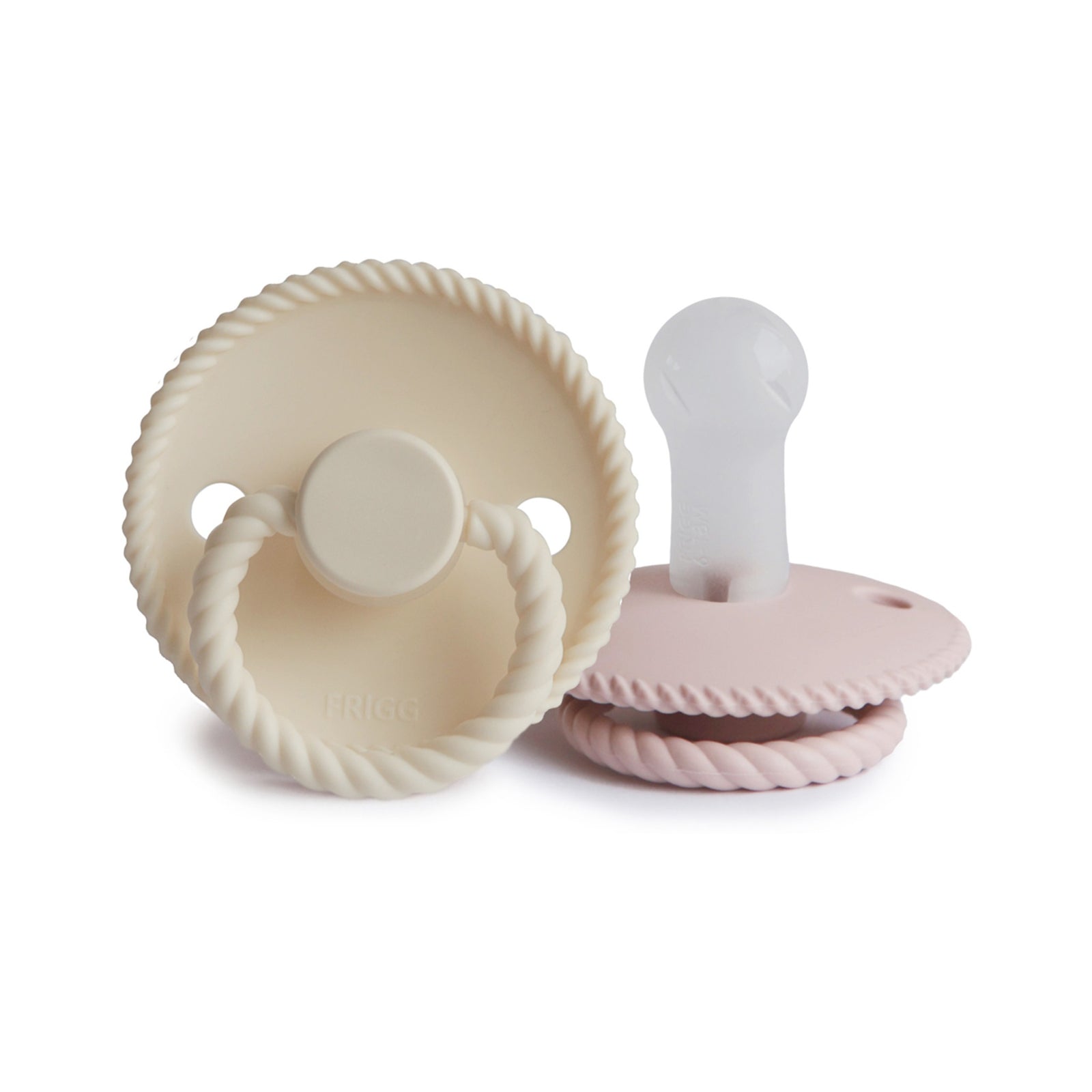 FRIGG Rope Round Silicone Pacifier 2-Pack | Medical Grade Duo for Seamless Soothing