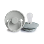 FRIGG Rope Pacifier Round 2-Pack Silicone - Size 1 (0-6 Months) - Silver Gray & French Gray