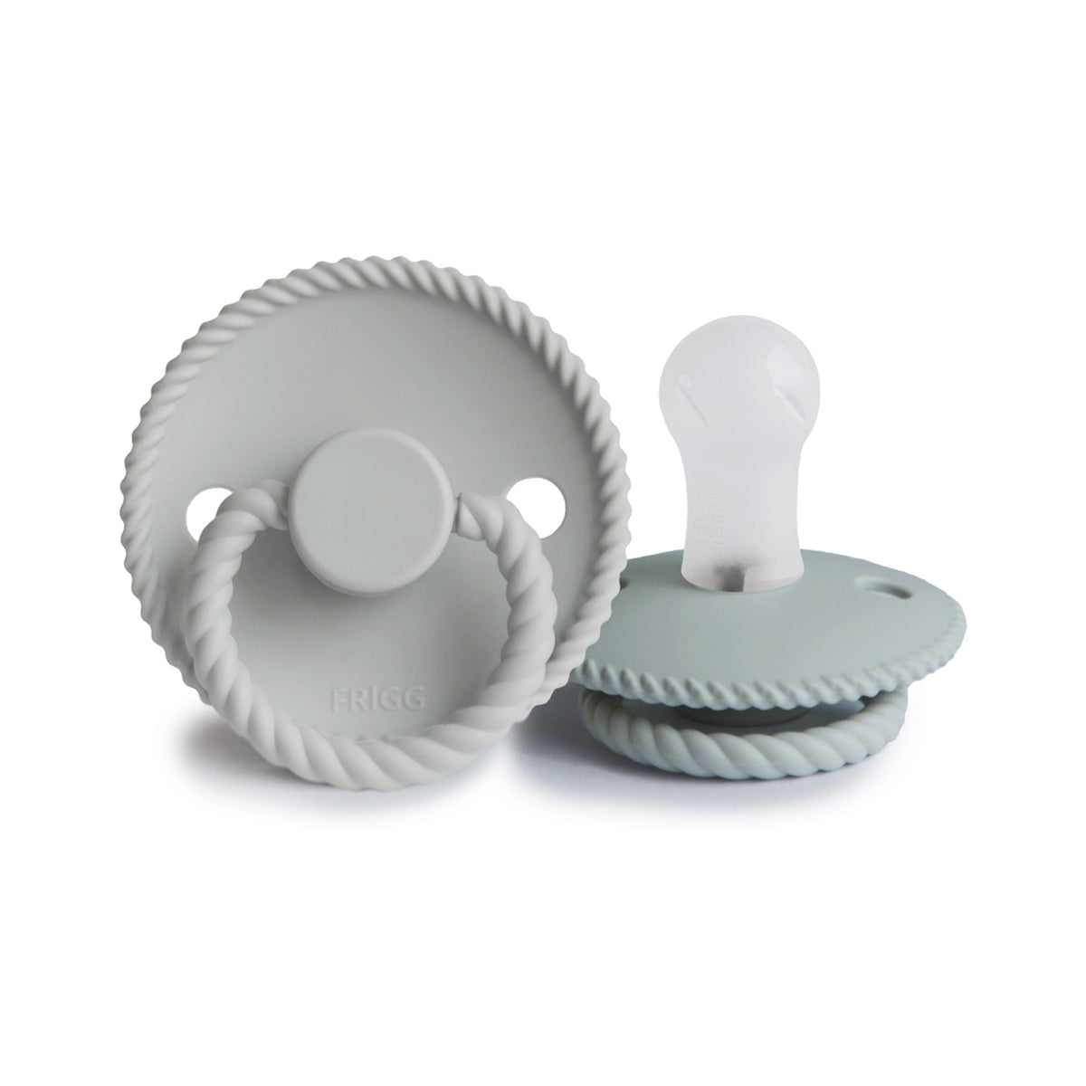 FRIGG Rope Round Silicone Pacifier 2-Pack | Medical Grade Duo for Seamless Soothing