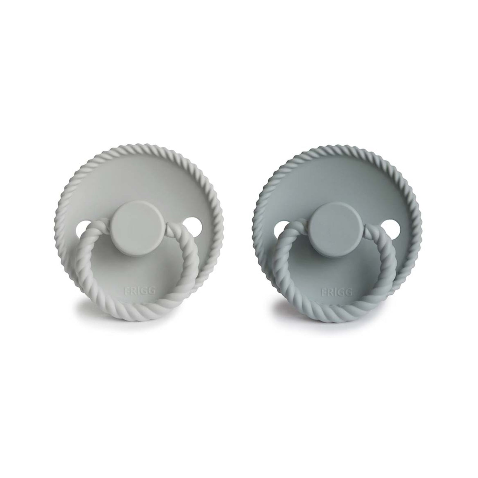 FRIGG Rope Round Silicone Pacifier 2-Pack | Medical Grade Duo for Seamless Soothing