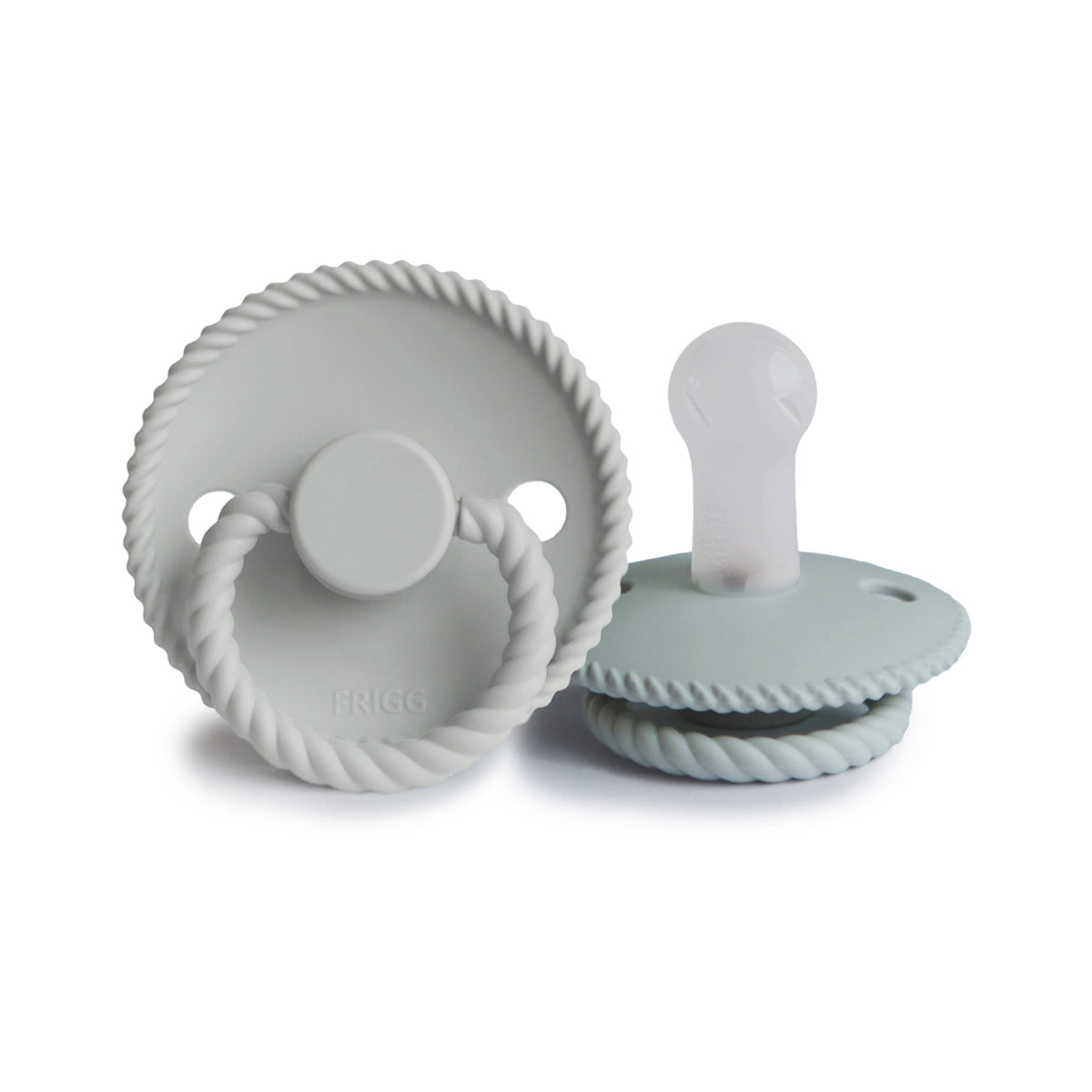 FRIGG Rope Round Silicone Pacifier 2-Pack | Medical Grade Duo for Seamless Soothing