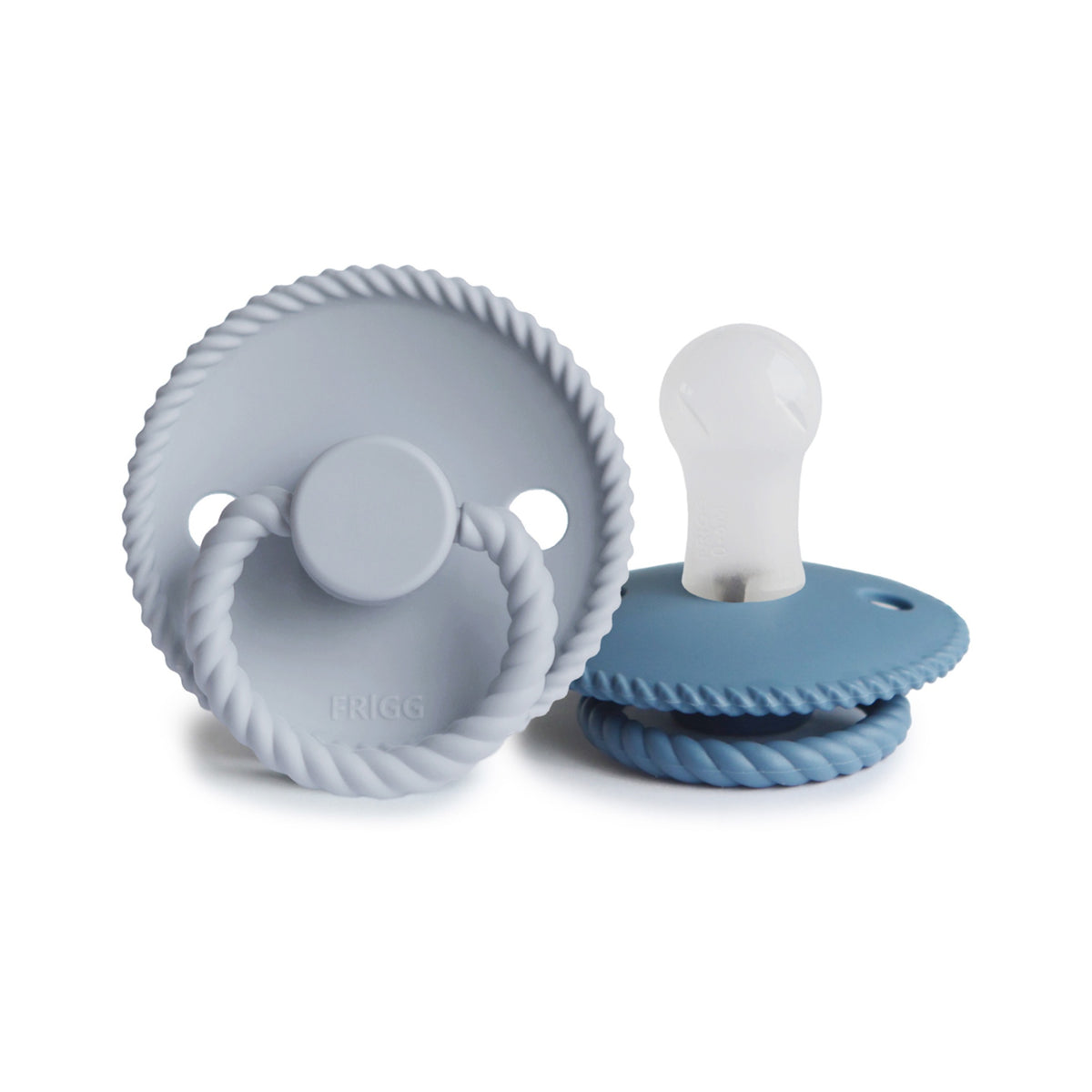 FRIGG Rope Round Silicone Pacifier 2-Pack | Medical Grade Duo for Seamless Soothing