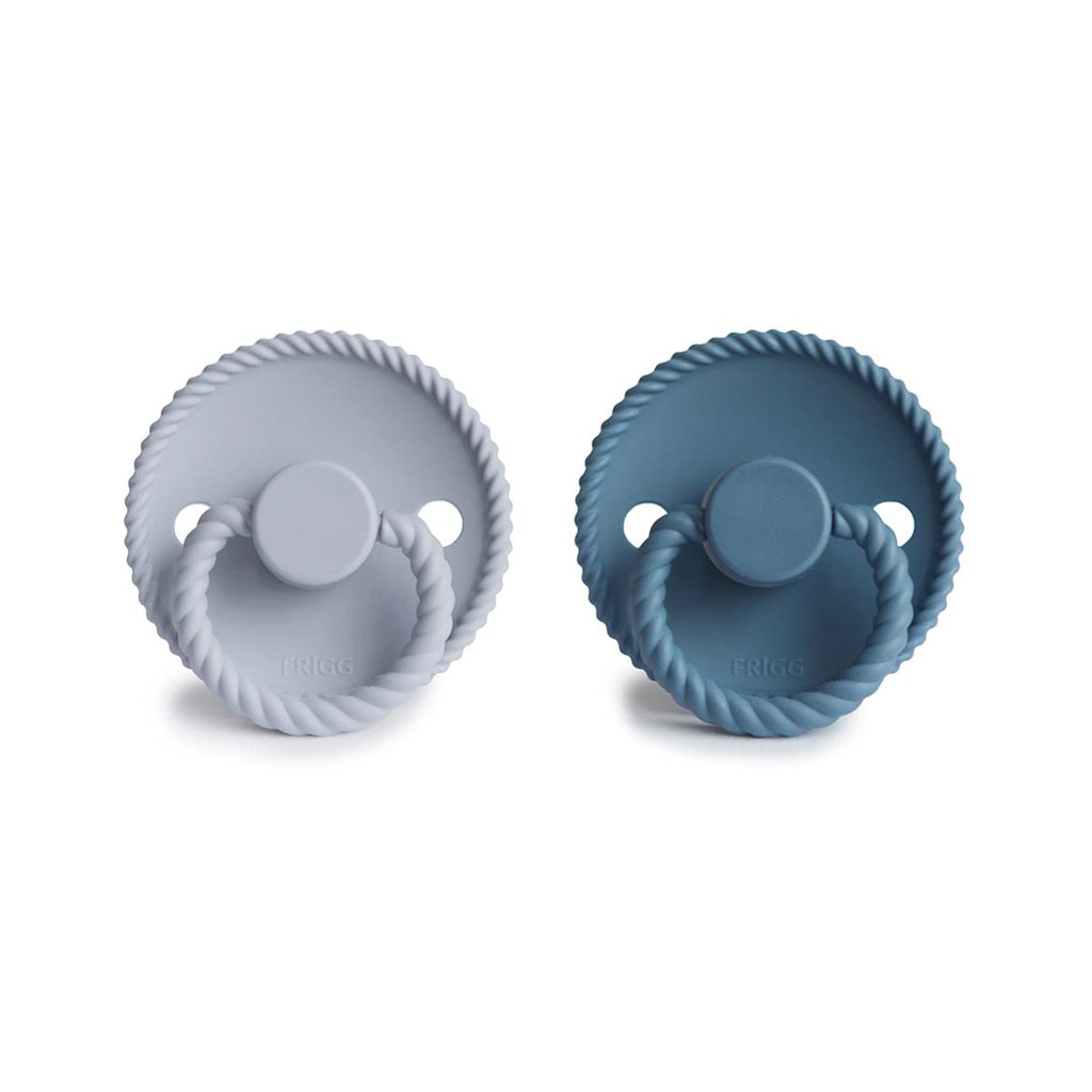 FRIGG Rope Round Silicone Pacifier 2-Pack | Medical Grade Duo for Seamless Soothing