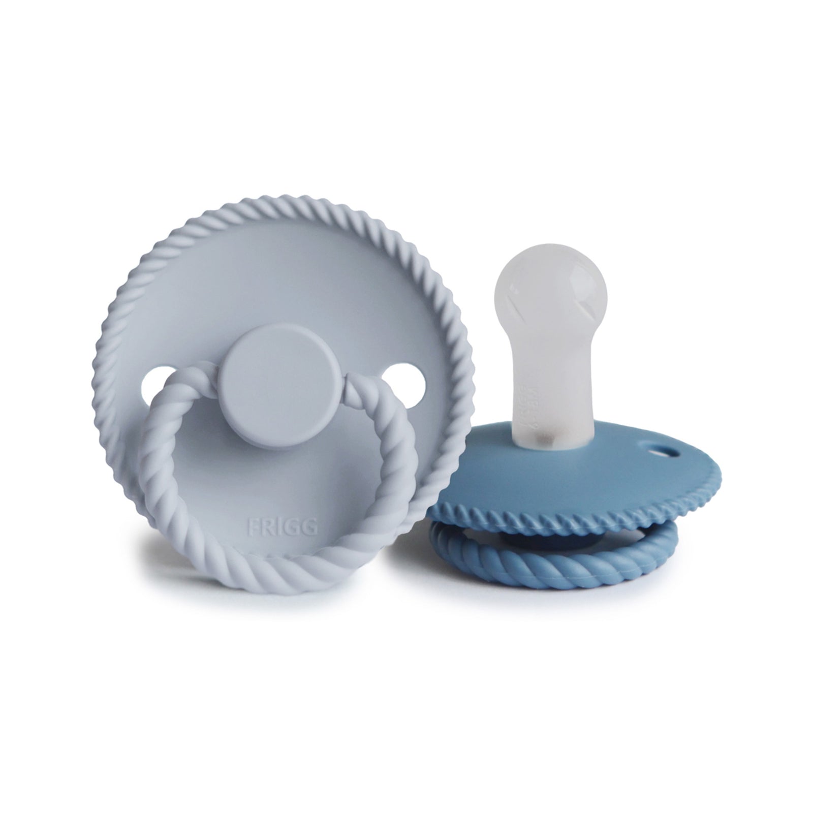 FRIGG Rope Round Silicone Pacifier 2-Pack | Medical Grade Duo for Seamless Soothing
