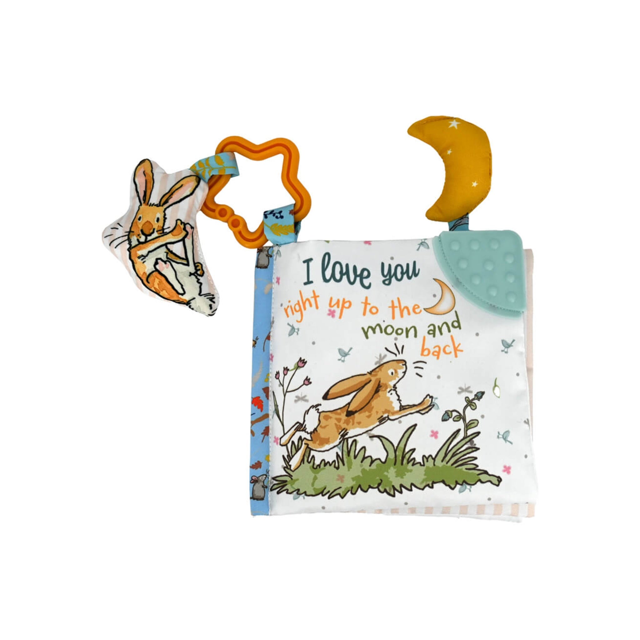 Guess How Much I Love You Soft Book | Sensory Activity Toy with Teether & Clip