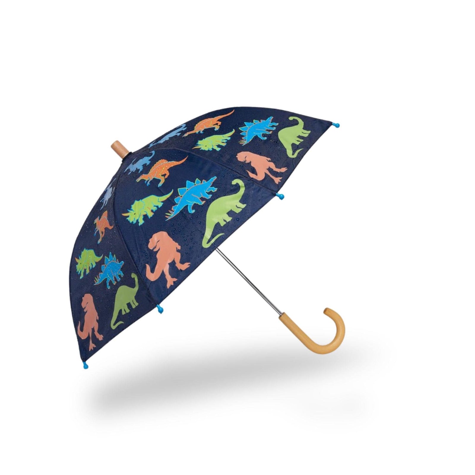 Hatley Kids' Durable Rain Umbrella | Water-Activated Colour Change & Wooden Handle