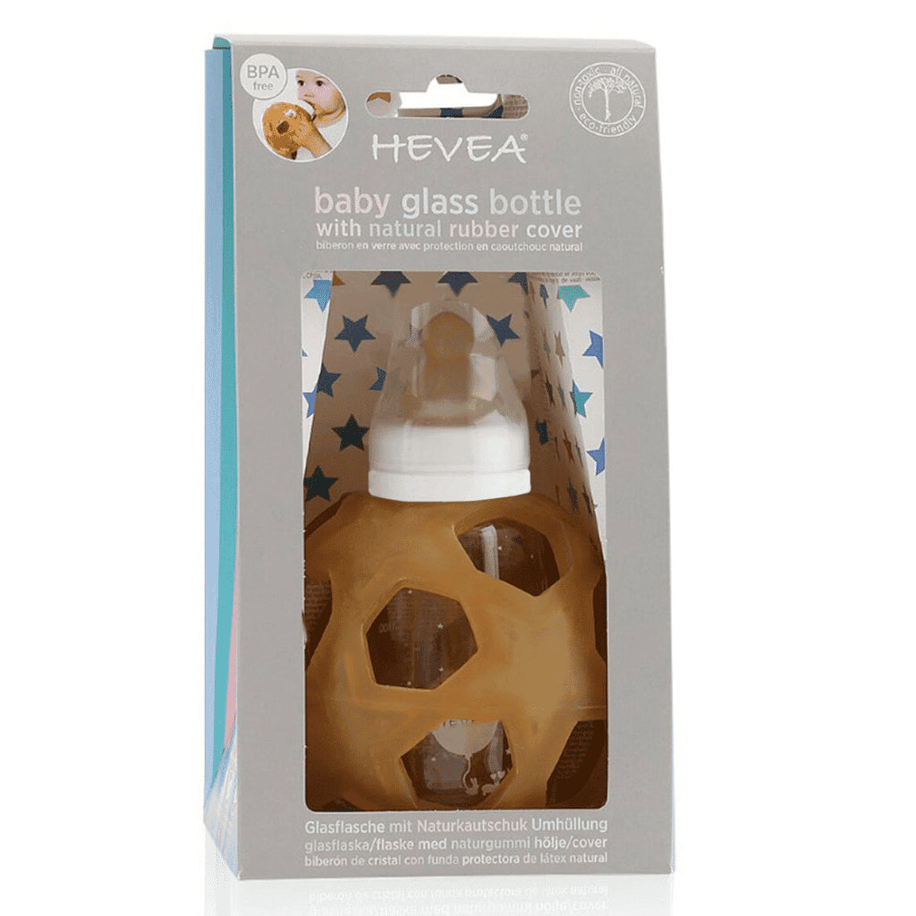 Hevea 2 in 1 Baby Glass Bottle 120ml with Star Ball Cover