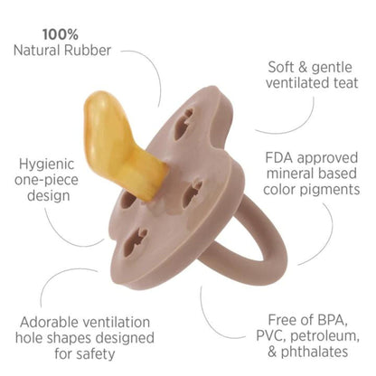 Hevea Natural Rubber Pacifier Orthodontic 3-36 Months Two-pack