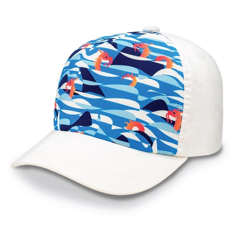 Jan & Jul Kids Cotton UPF 50+ Adjustable Xplorer Cap White Sea Dragon / Large (2-12 years old) HXP-SDR-L