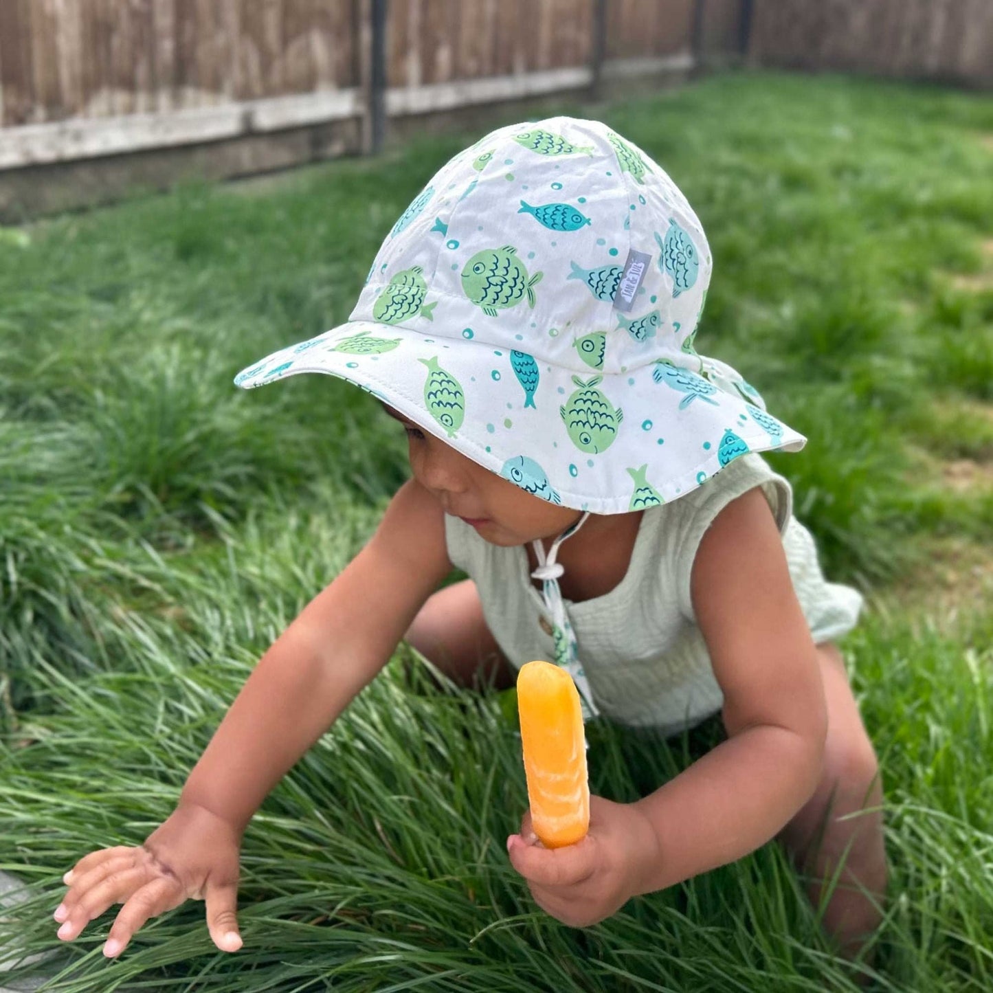 Jan & Jul Kids Cotton Floppy UPF 50+ Sun Hat - Fish Friends