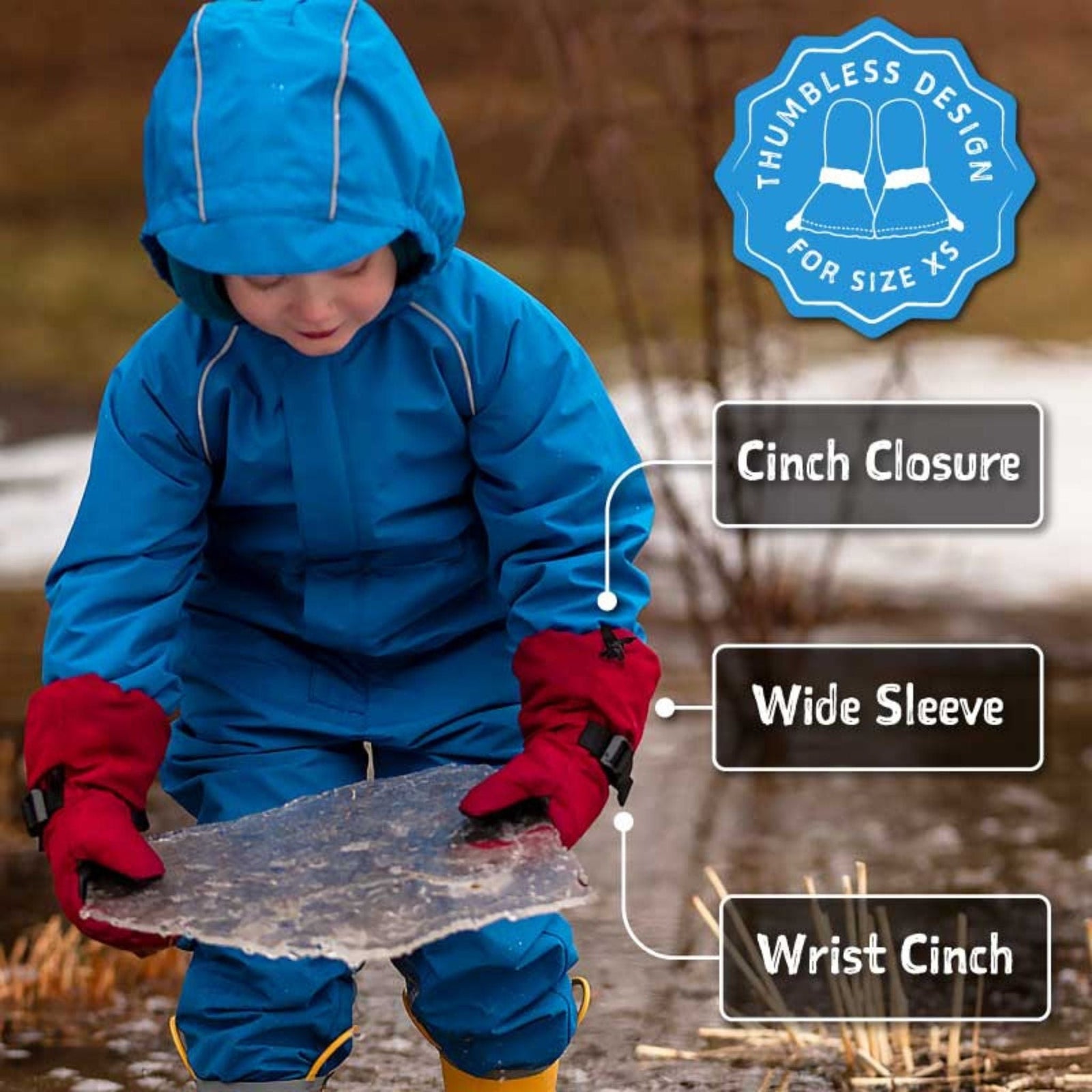 Jan & Jul Toasty-Dry Kids Waterproof Snow Mittens | Rated to -15 °C