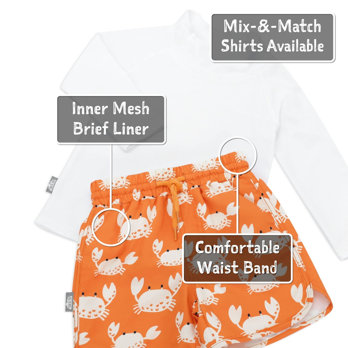 Jan & Jul Kids UPF 50+ UV Swim Shorts