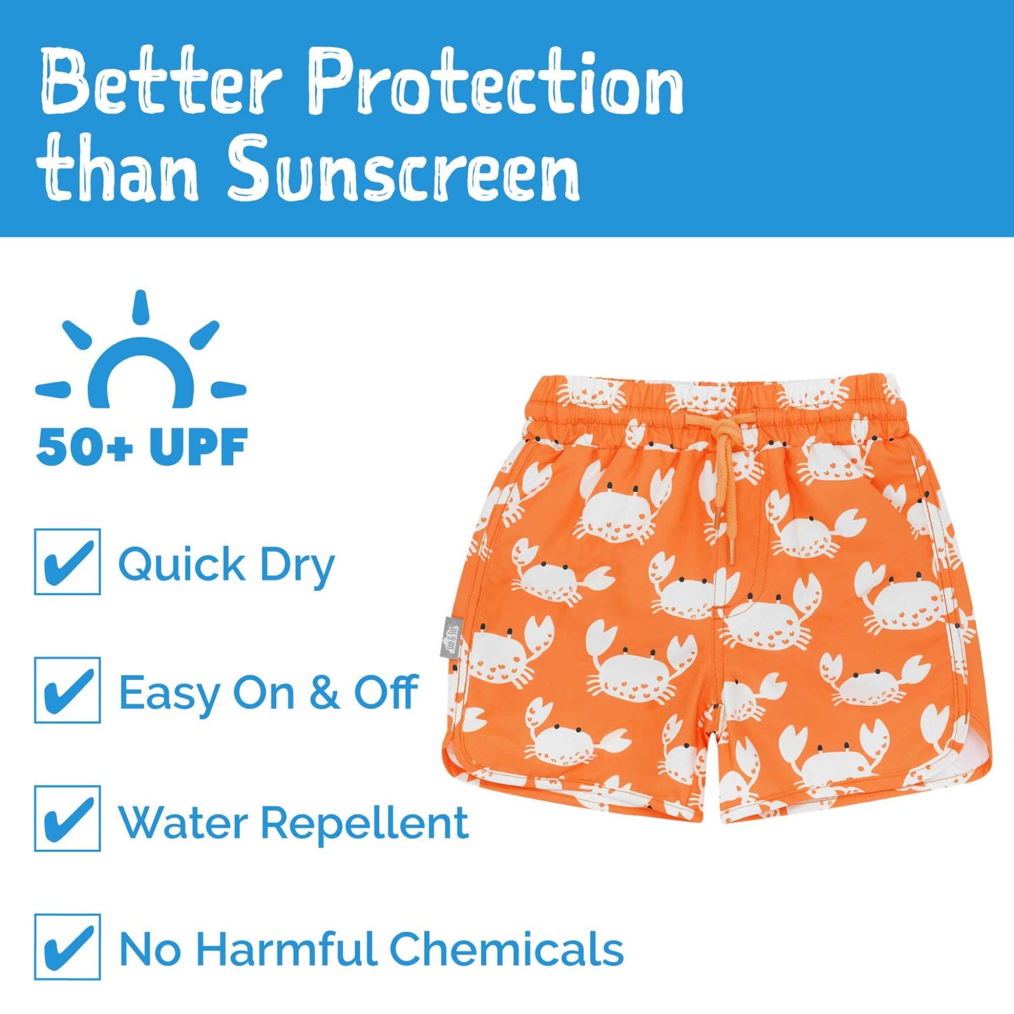 Jan & Jul Kids UPF 50+ UV Swim Shorts
