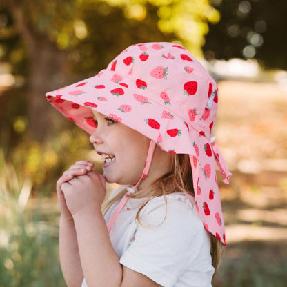 Jan & Jul Kids Aqua-Dry Water Repellent Adventure UPF 50+ Sun Hat - Pink Strawberry