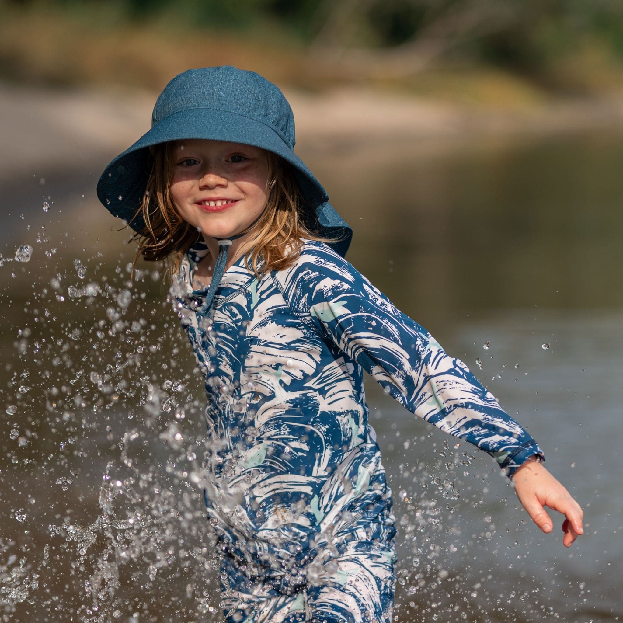 Jan & Jul Kids Aqua-Dry Water Repellent Adventure UPF 50+ Sun Hat - Deep Teal