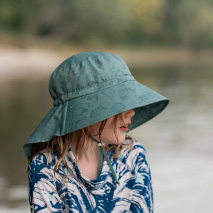 Jan & Jul Kids Aqua-Dry Water Repellent Adventure UPF 50+ Sun Hat - Forest Friends