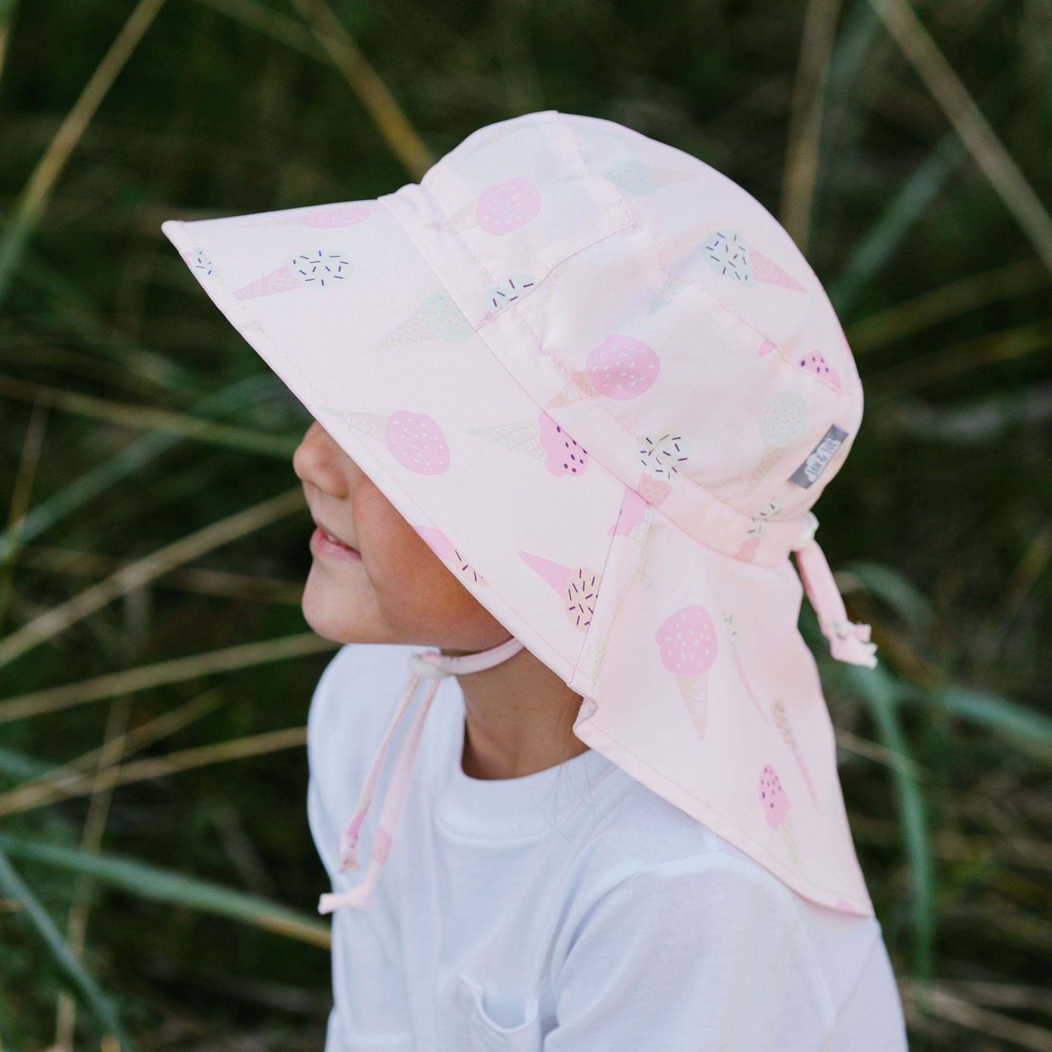 Jan & Jul Kids Aqua-Dry Water Repellent Adventure UPF 50+ Sun Hat - Pink Ice Cream