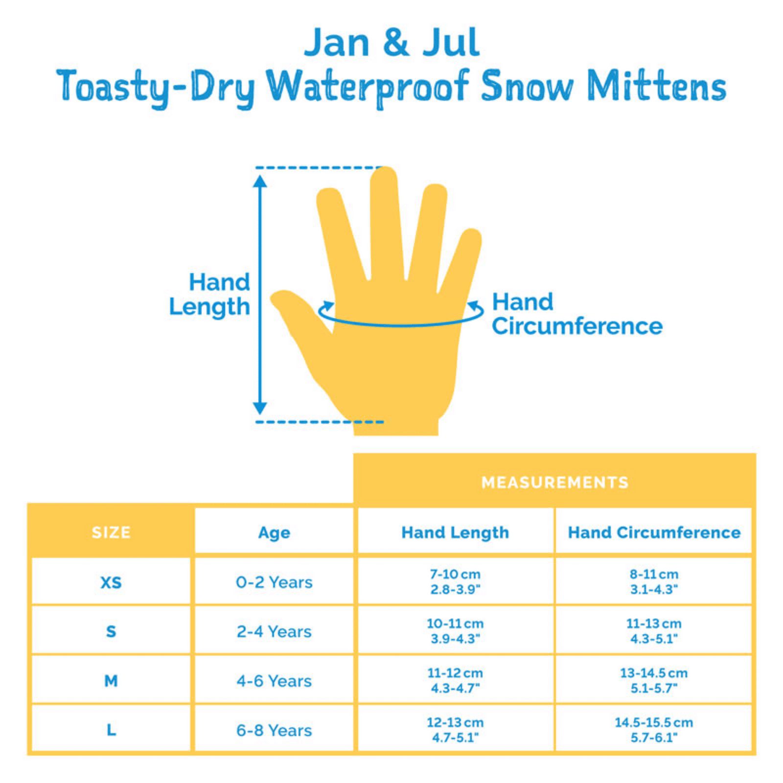 Jan & Jul Toasty-Dry Kids Waterproof Snow Mittens | Rated to -15 °C