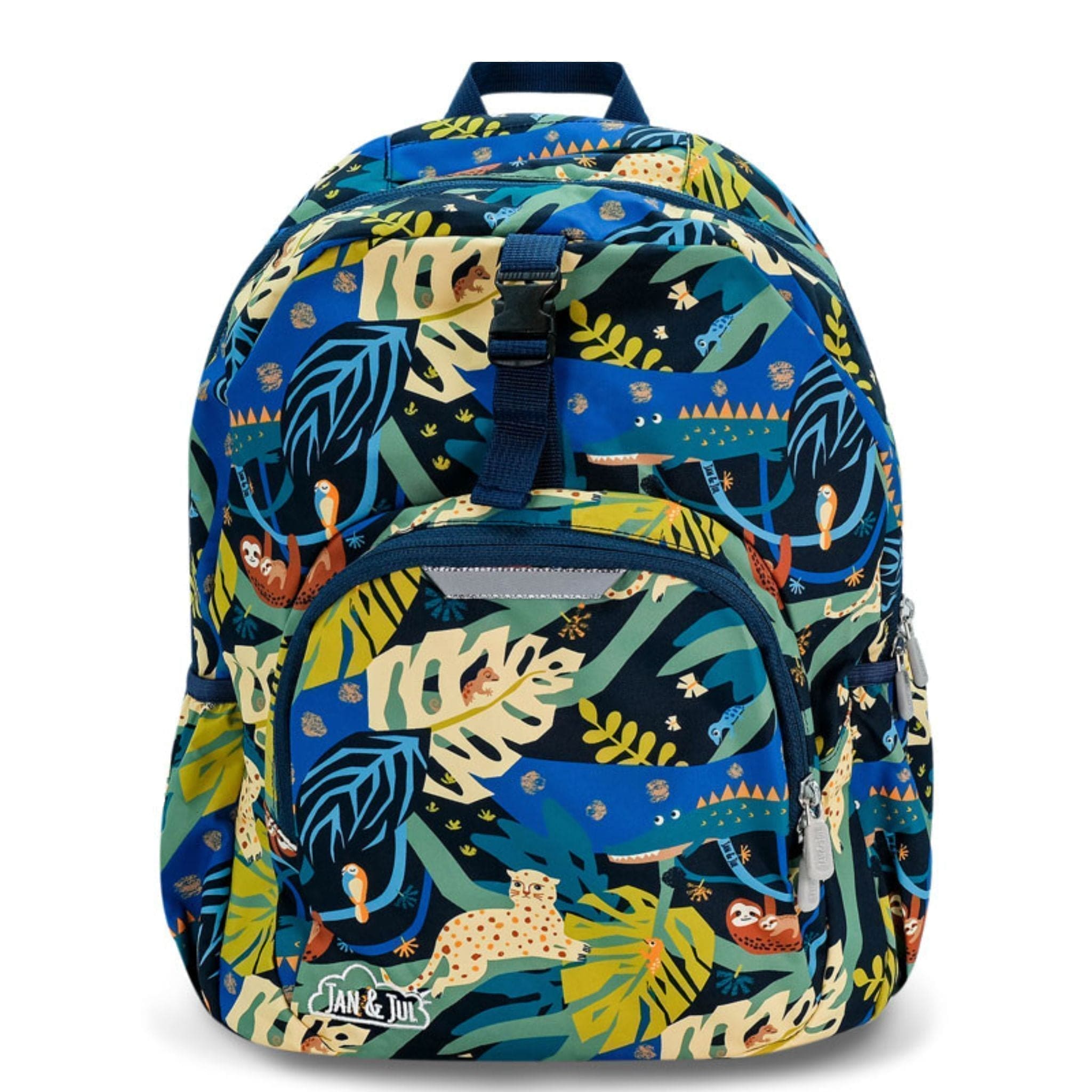 Jan & Jul Kids Backpack Jungle Nights with Built-In Waterproof Rain Cover