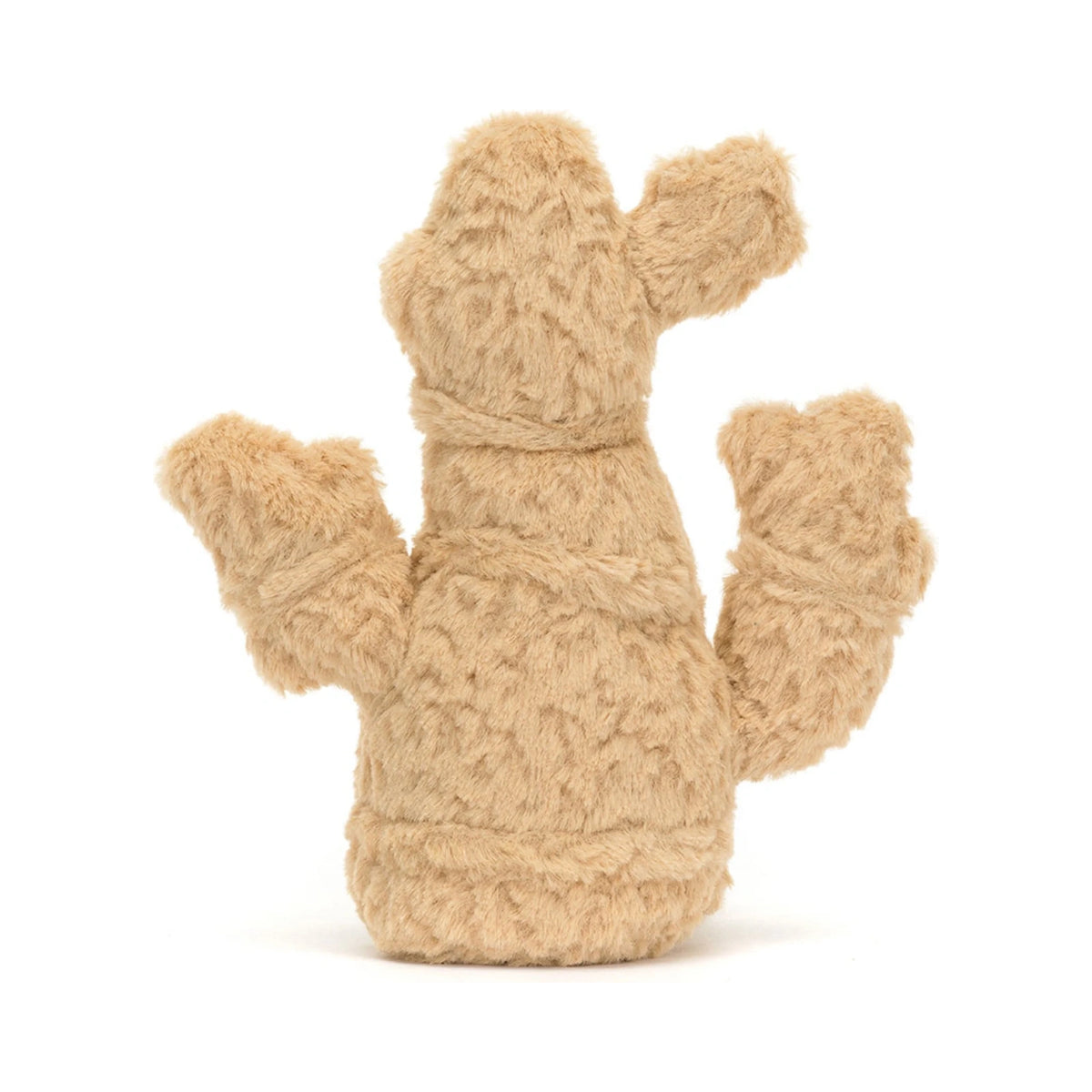 Back view of Jellycat Amuseables Ginger showing fluffy ginger plush fabric.