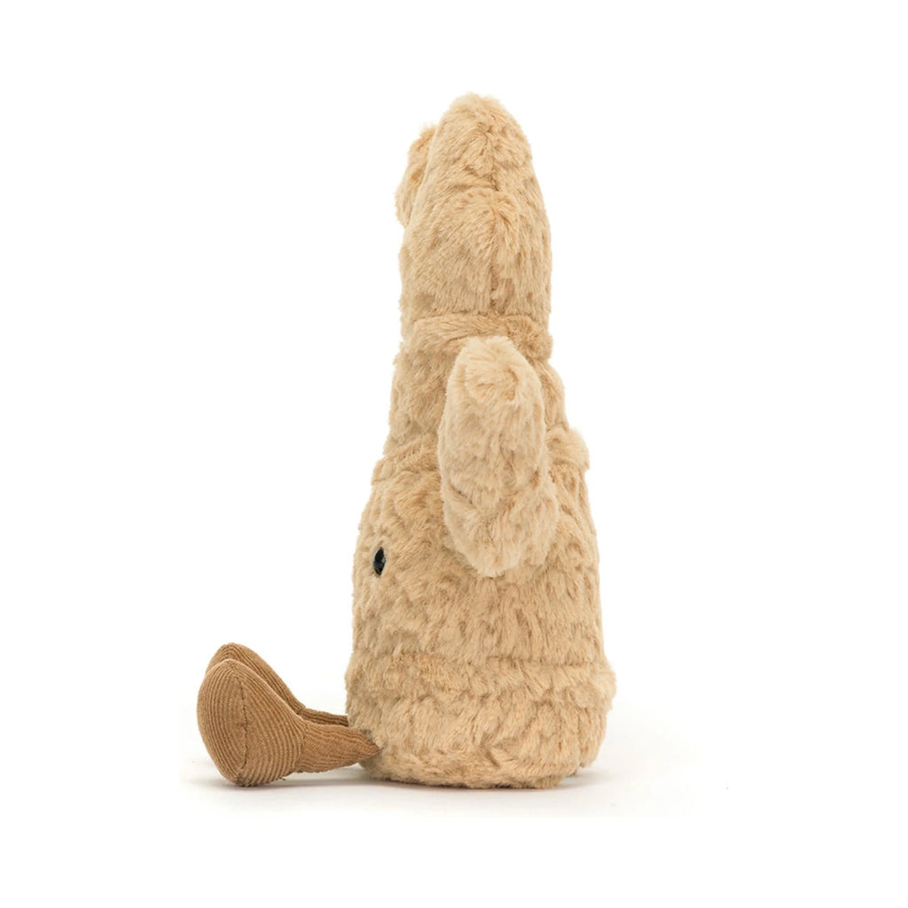 Side view of Jellycat Amuseables Ginger showing soft plush ginger fur with corduroy feet.