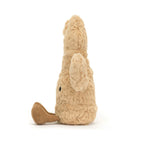 Side view of Jellycat Amuseables Ginger showing soft plush ginger fur with corduroy feet.