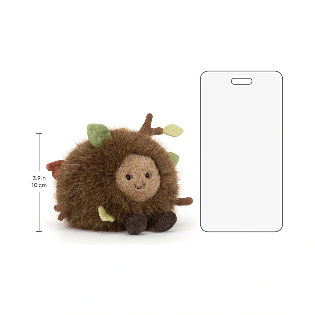 Scale reference of Jellycat Amuseables Mulshi Woodland Floor next to measuring guide.