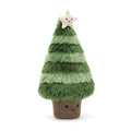 Plush toy Christmas tree with a star on top against a white background