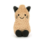 Close-up of embroidered facial features on Jellycat Amuseables Peanut Cat Outfit.