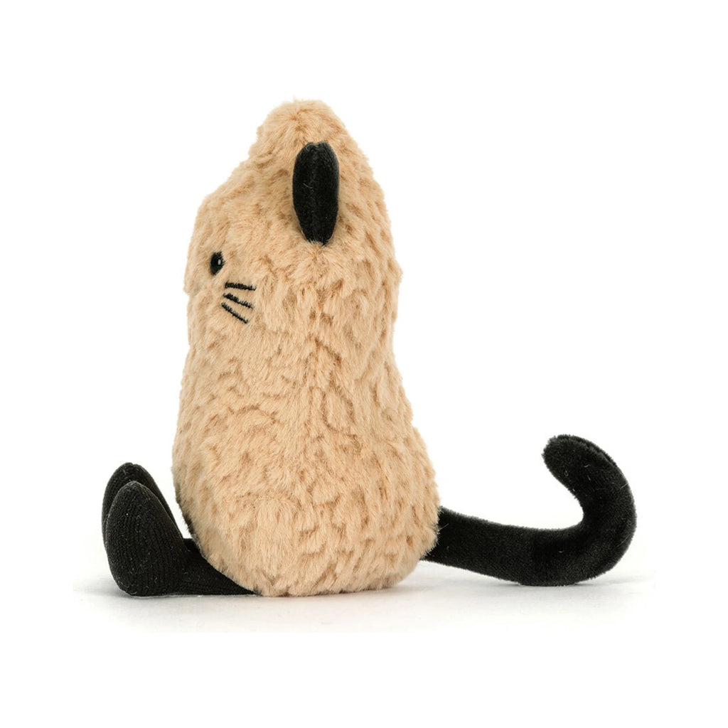 Jellycat Amuseables Peanut Cat Outfit showing curved plush side profile.