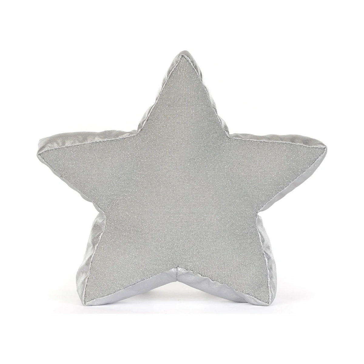 Back view of Jellycat Amuseables Silver Star showing smooth metallic fabric edge.