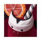 Close up detail of Jellycat Amuseables Vampop Drink showing orange plush fruit slice and striped straw.