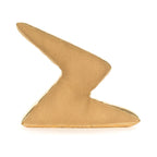A gold metallic lightning bolt plush toy with a shiny textured finish from the Jellycat Amuseables Zapperty collection.