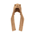 Front view of Jellycat Bartholomew Bear Bundlesnug showing fluffy brown bear head hood.