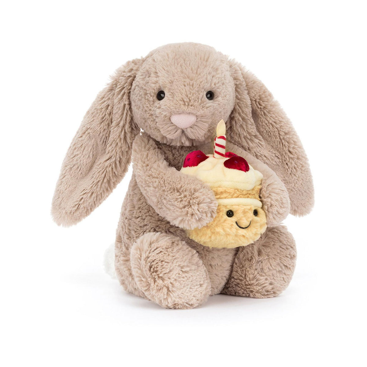 Jellycat Bashful Beige Bunny 'Birthday' 31cm