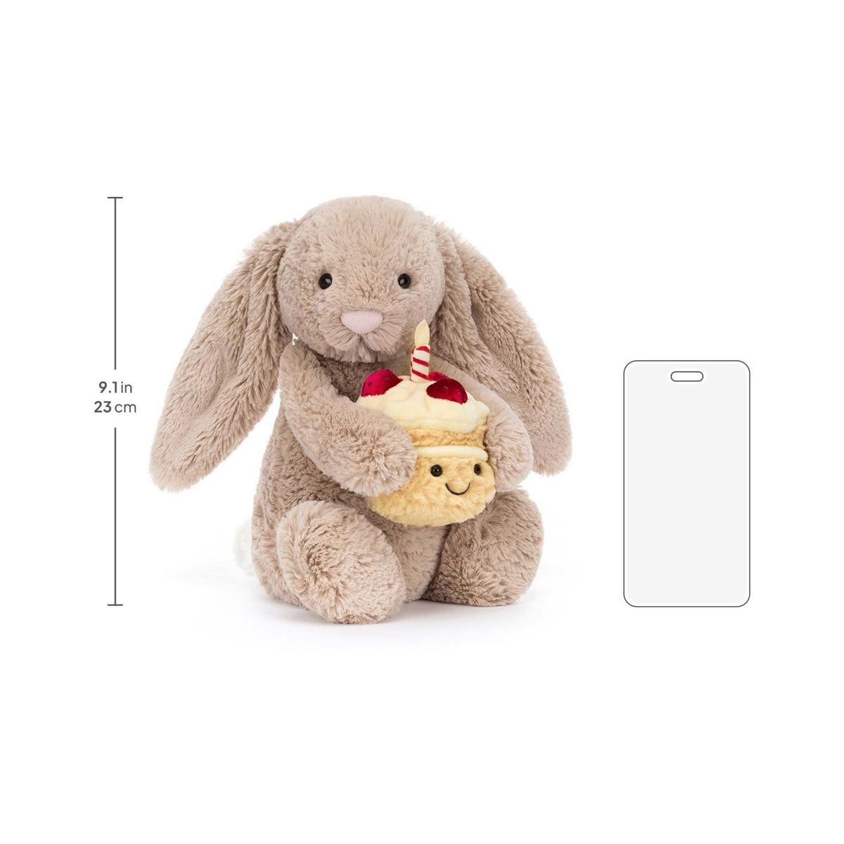 Jellycat Bashful Beige Bunny 'Birthday' 31cm