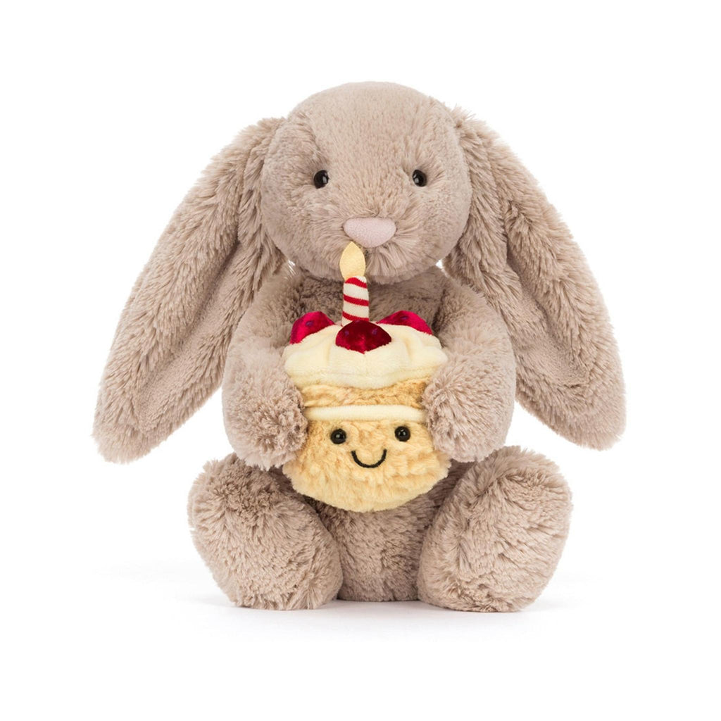 Jellycat Bashful Beige Bunny 'Birthday' 31cm
